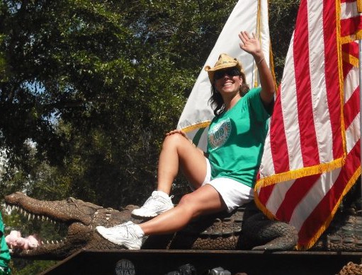 Brittany on a float in the local parade. She floats through life with a smile on her face and joy in her heart -- and manages to make others have the same.