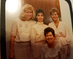 The three sisters and my mom were looking good. Me, Cyndi, my mom (seated), and Trish.